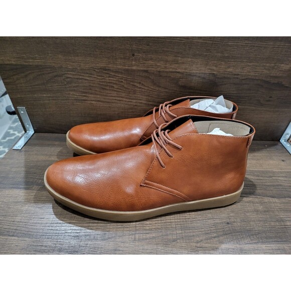 Alfani Men\'s Barrett Faux Leather Chukka Boot Tan w/ Gum 9.5M New main image 7
